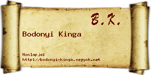Bodonyi Kinga névjegykártya